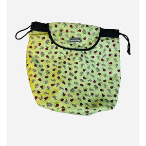 Longaberger Homestead Exclusive Green Gathering Lady Bug Fabric Bag Backpack